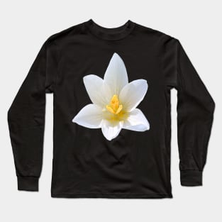 White Crocus Close Up No Background Long Sleeve T-Shirt